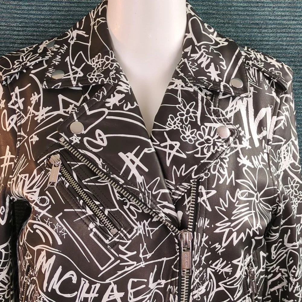MK Graffiti Moto Jacket 100% Lamb Leather